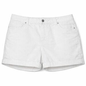 NWT LANE BRYANT White Stitched Cuffed Shorts (Inseam 5”) Plus Size 28